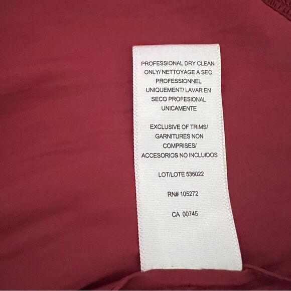 Halston Heritage Sleeveless Smocked Waist High/Low Dress Ruby Maroon XL - Picture 16 of 16